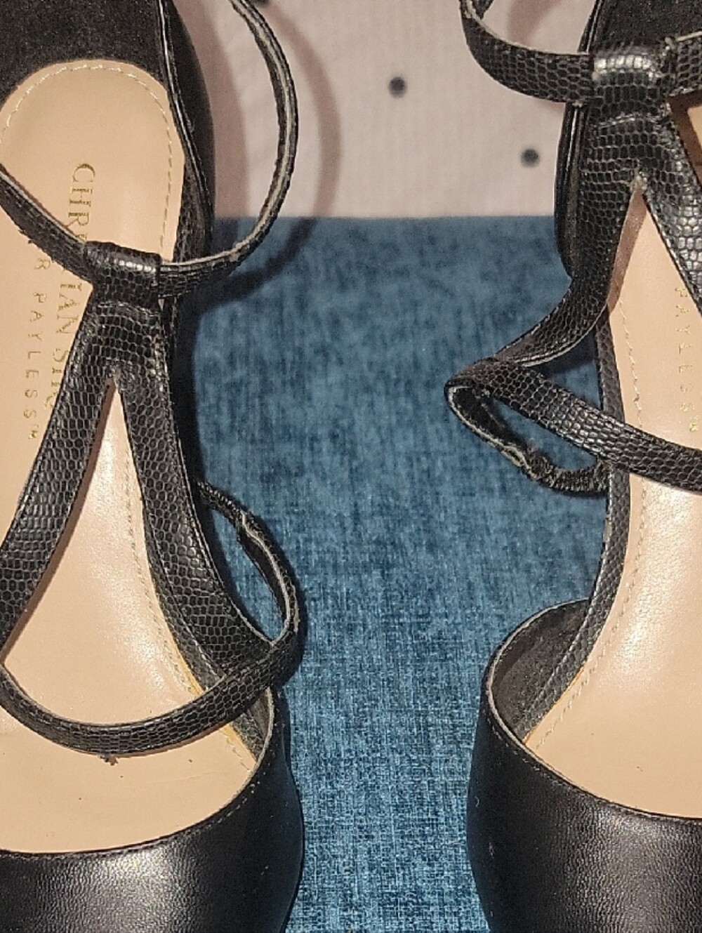 Christian Siriano Black Pointed Toe Strappy Ankle-Heel Pumps